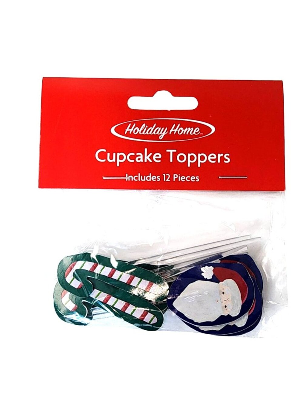 NWT Holiday Home Christmas Cupcake Toppers 12 Pieces Candy Canes Picks Cake Deco